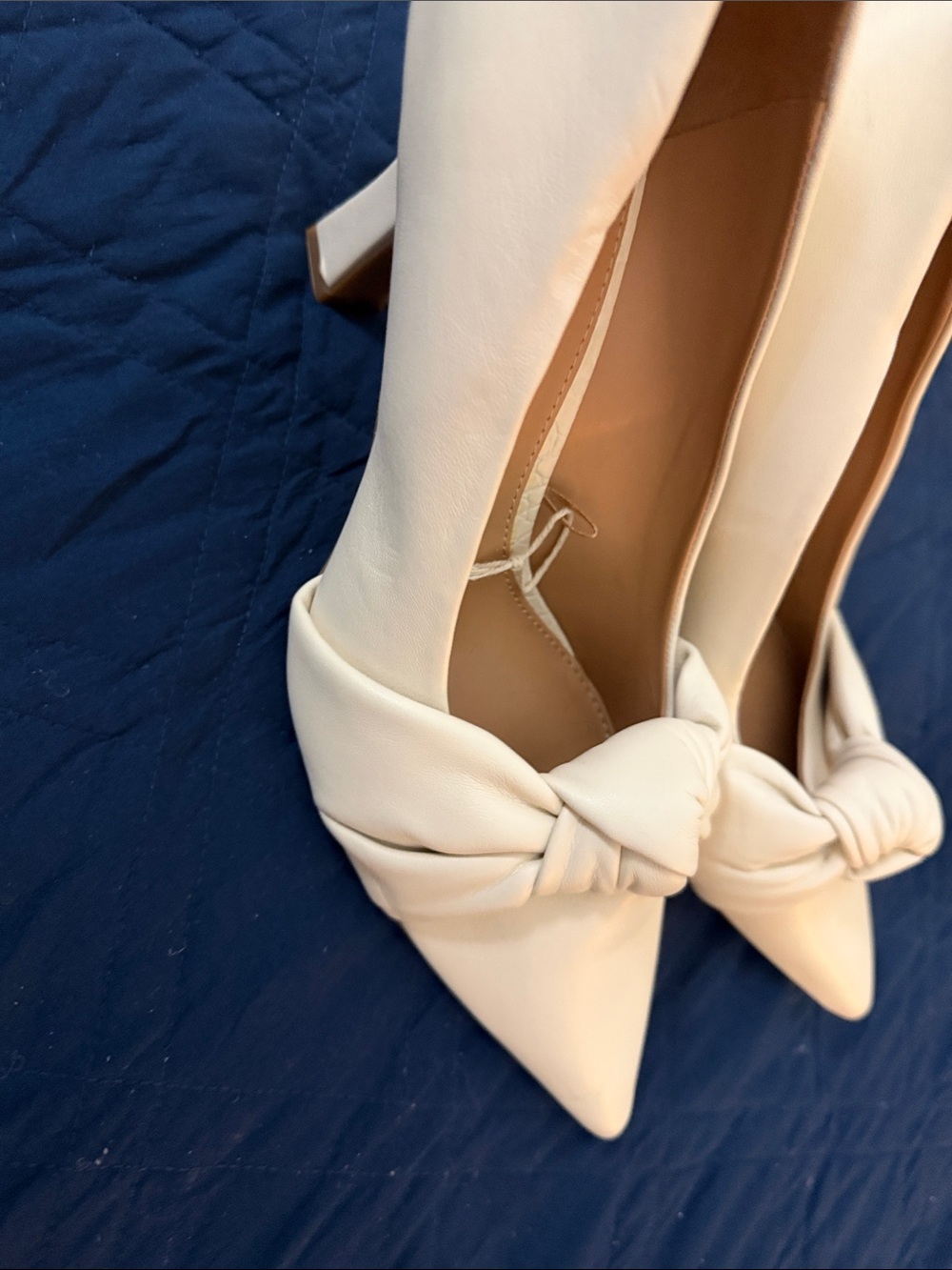 Sam & Libby Cream Pointed-Toe Knot Flats - Picture 2 of 6